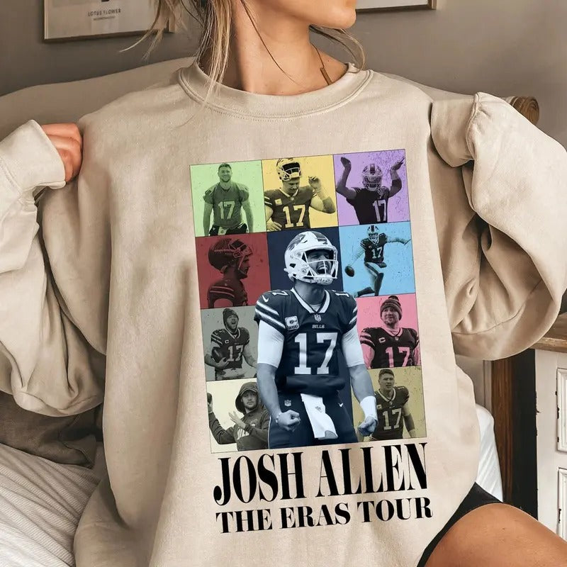 Josh Allen The Eras Tour Sweatshirt, Josh Allen Sweatshirt, America Football Sweatshirt, Football Fan Gifts