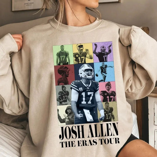 Josh Allen The Eras Tour Sweatshirt, Josh Allen Sweatshirt, America Football Sweatshirt, Football Fan Gifts