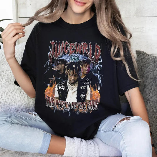 Juice Wrld T-shirt The Party Never Ends Sweatshirt Juice Wrld 999 Hoodie Juice World The Pre Party Retro Vintage Y2k...