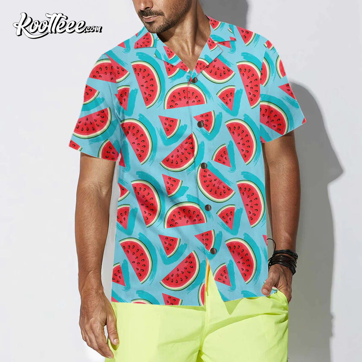 Juicy Watermelon Seamless Pattern Hawaiian Shirt