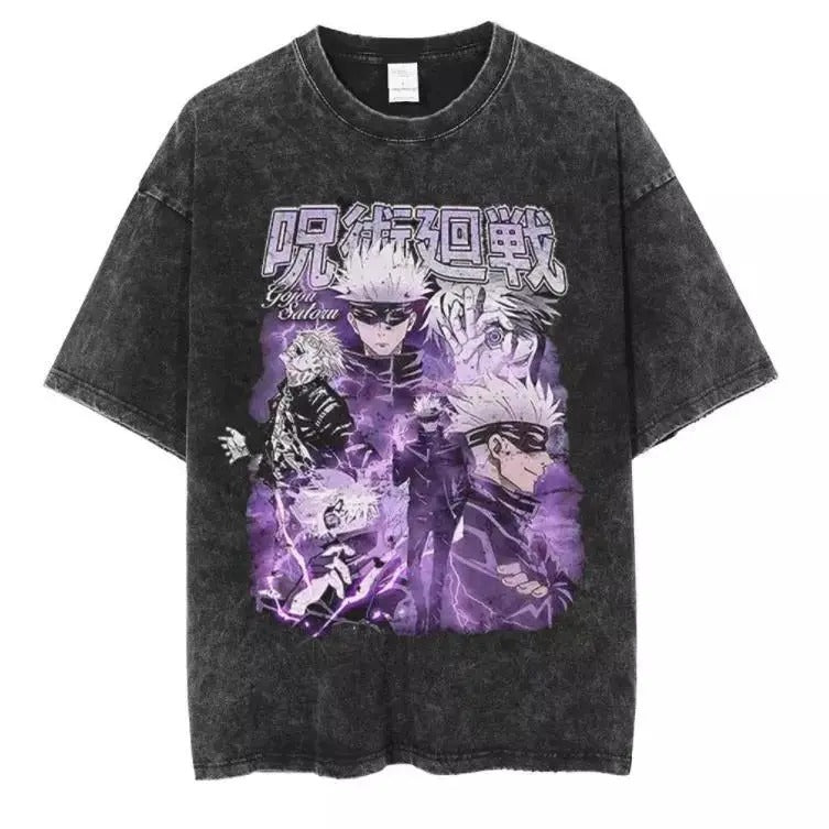 Jujutsu Kaisen Cosplay Anime T-Shirt Shirt Undershirt Vintage Washed Cotton Shirt