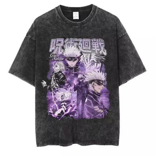 Jujutsu Kaisen Cosplay Anime T-Shirt Shirt Undershirt Vintage Washed Cotton Shirt