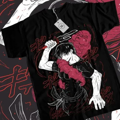 Jujutsu Kaisen Fushiguro Toji T-shirt Anime Horror Black Short Sleeve All Size Hoodie, Sweatshirt | InkThreadWorks.com