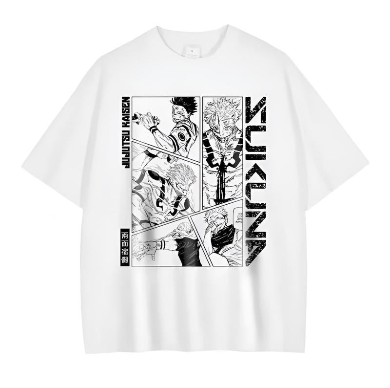 Jujutsu Kaisen Oversized T-Shirt - Sukuna Anime Graphic Tee - Japanese Streetwear Shirt - JJK Manga Fan Gift for Anime Lovers