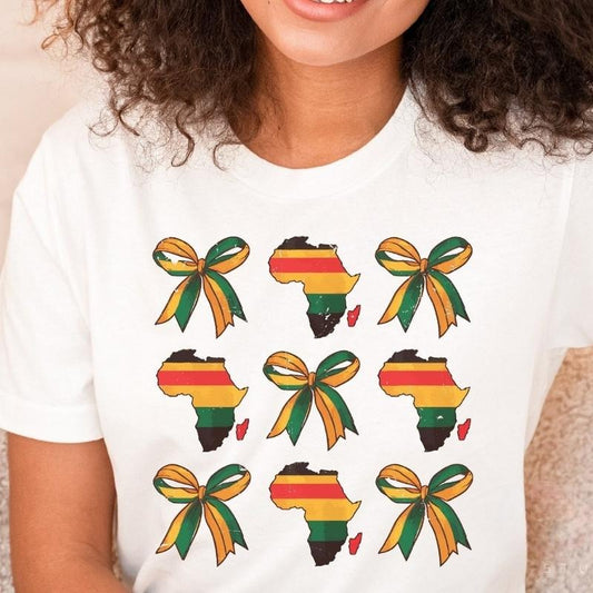 Juneteenth Coquette Bow Shirt, African American Freedom Day Bow Tee, Juneteenth Ribbon Coquette Bow Gift, BLM Shirt