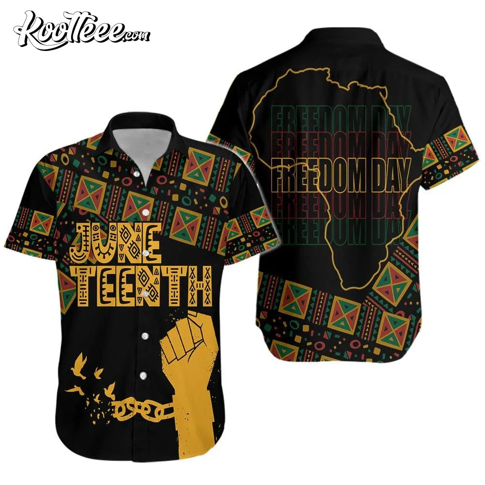 Juneteenth Tribal Pattern Hawaiian Shirt