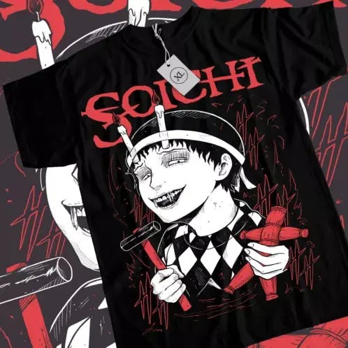 Junji Ito Souichi T-Shirt Horror Japan Guro Anime Manga Black Shirt Tee All Size Hoodie, Sweatshirt | InkThreadWorks.com