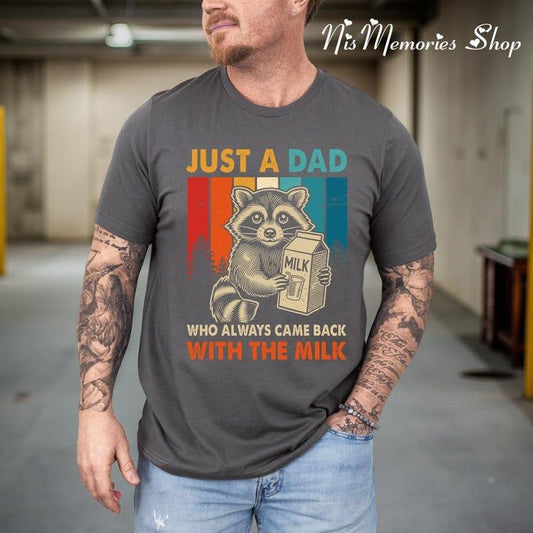 Just A Dad Who Always Came Back With Milk Sweatshirt, Trendy Fathers Day Shirt, Vintage Dad Humor Shirt
