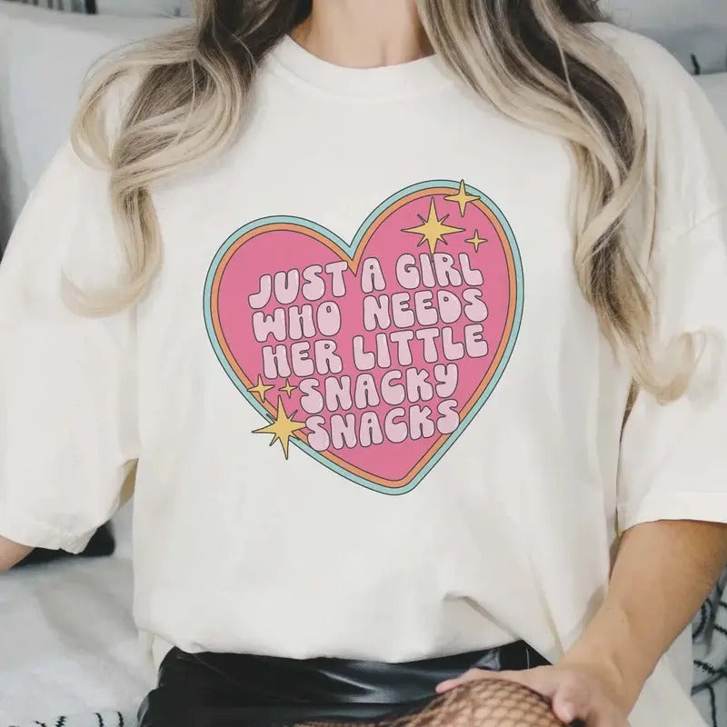 Just A Girl Who Needs Her Little Snacky Snacks DTF Transfers - THIS IS NOT A SHIRT Hoodie, Sweatshirt | InkThreadWorks.com