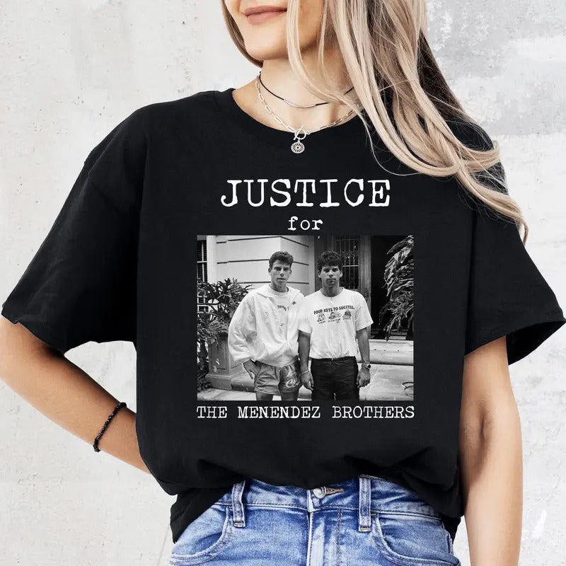 Justice For The Menendez Brothers Shirt, Nicholas Chavez, Younger Performer, Cooper Koch, Retro Movie Tees, Unisex Short Sleeve Tee