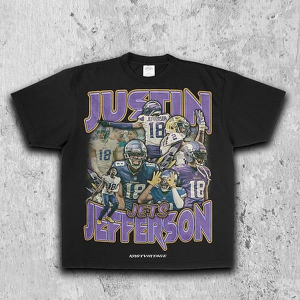 Justin Jefferson Tee for Men - Soft and Comfortable Shirt - Menswear - Graphic T-Shirt