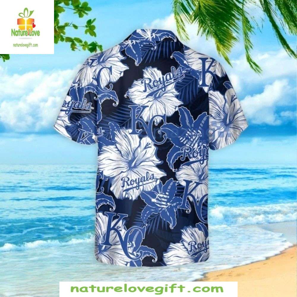 MLB Royals Blue Floral Hawaiian Shirt Stylish Baseball Apparel