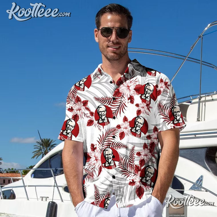 KFC Tropical Flower Aloha Hawaiian Shirt And Short