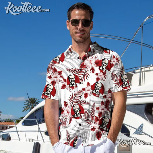 KFC Tropical Flower Aloha Hawaiian Shirt And Short