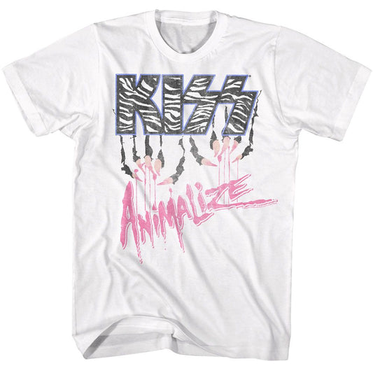 KISS - Animalize - American Classics - Solid White Adult Short Sleeve T-Shirt