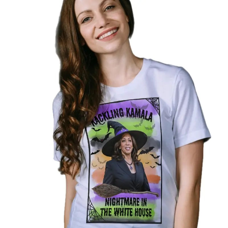 Kackling Kamala Nightmare in the White House Tshirt Hoodie, Sweatshirt | InkThreadWorks.com