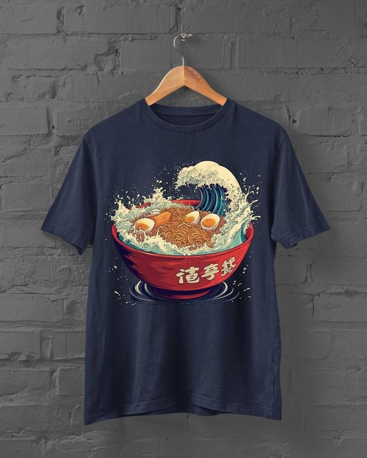 Kaganawa Wave Ramen Shirt Ramen Print Shirt Harajuku Y2k Top Anime Shirt Japanese Streetwear Ramen Tshirt Kaganawa Wave Tshirt