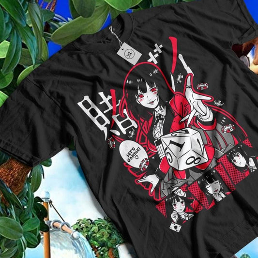 Kakegurui Anime T-shirt , Yumeko Jabami Cute Waifu Graphic Tee, Vintage Retro Manga Sweatshirt, Oversized Unisex Streetwear, Gift For Man Women