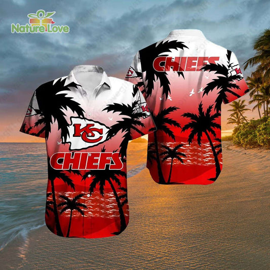 Kansas City Chiefs Beachside Palm Tropical Hawaiian Shirt