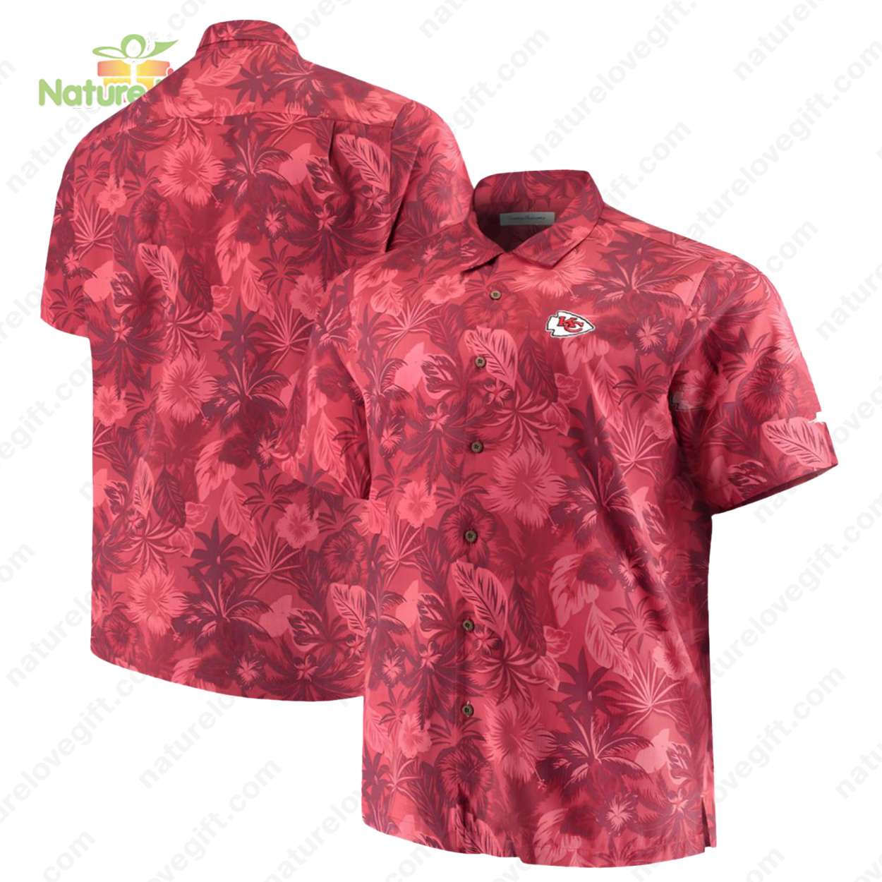 Kansas City Chiefs Logo On The Chest Tropical Hawaiian Shirt