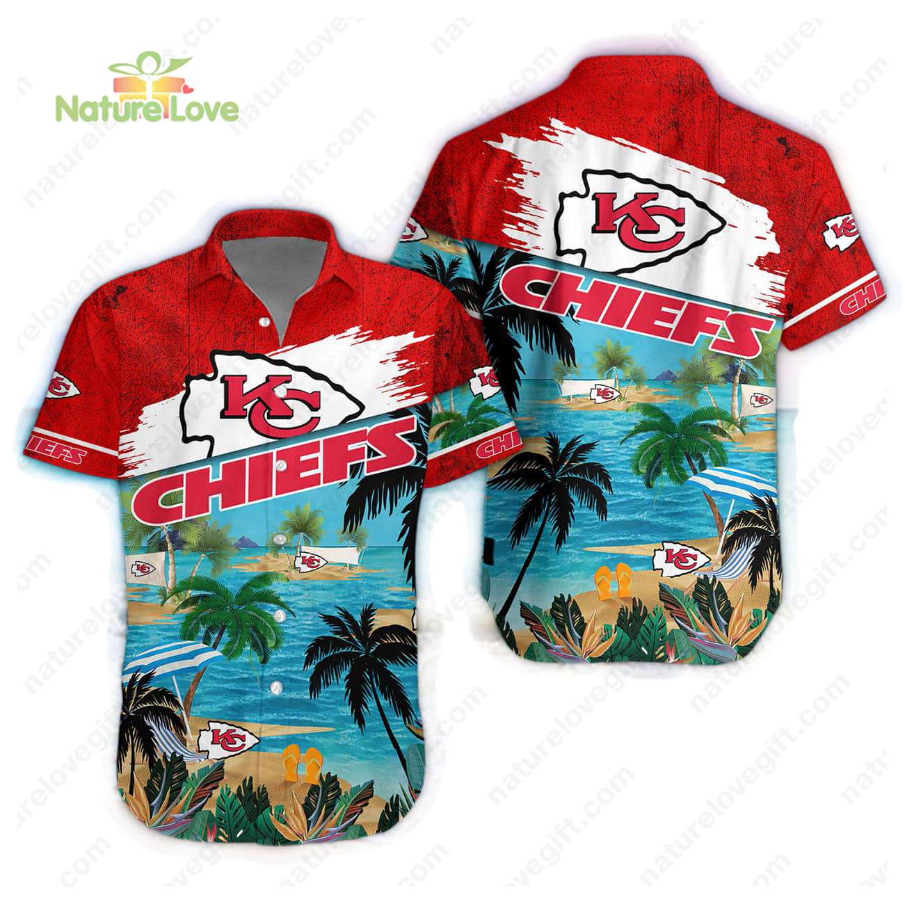 Kansas City Chiefs Summer Beach Aloha KC Chiefs Hawaiian Shirt