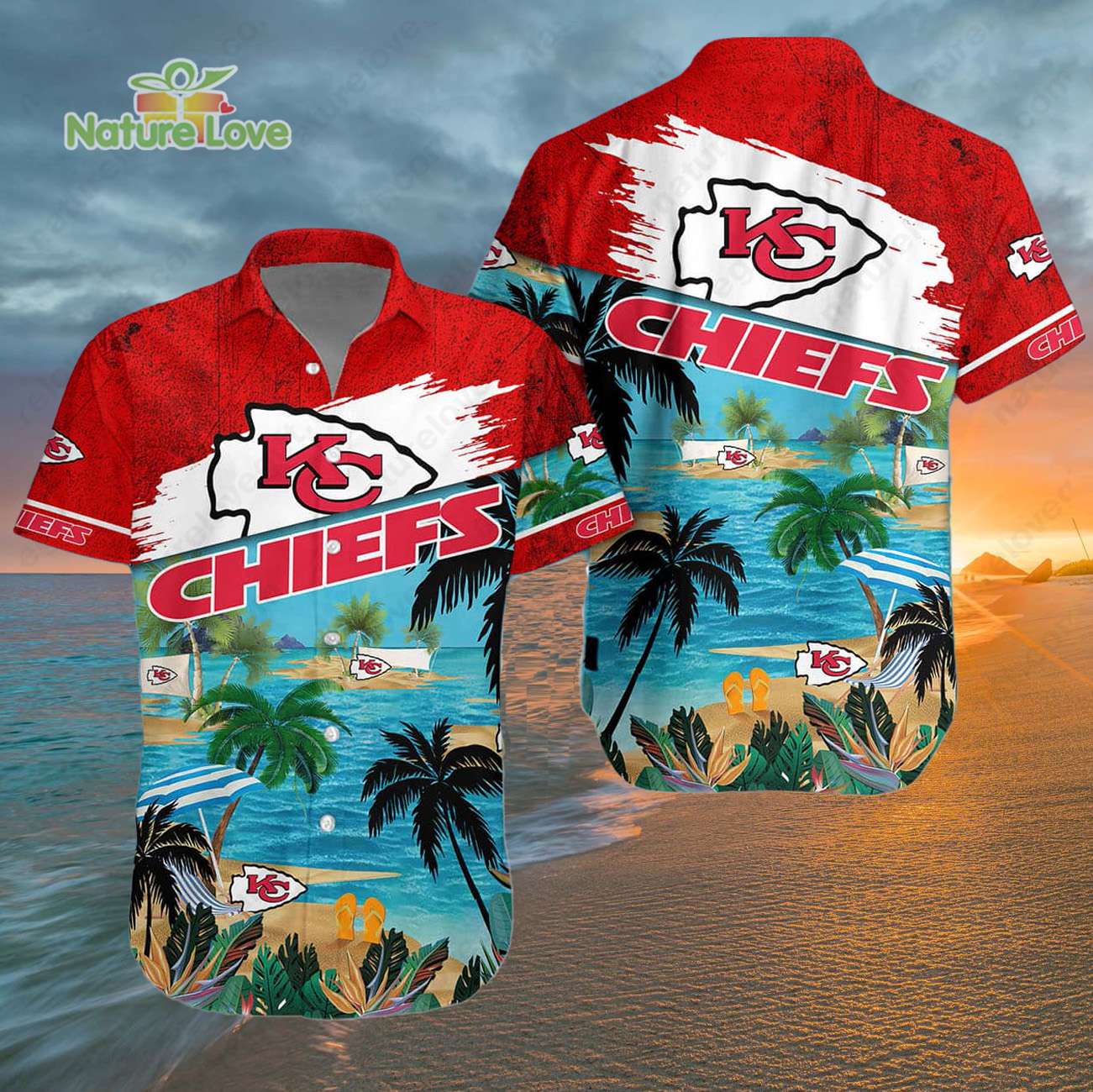 Kansas City Chiefs Summer Beach Aloha KC Chiefs Hawaiian Shirt