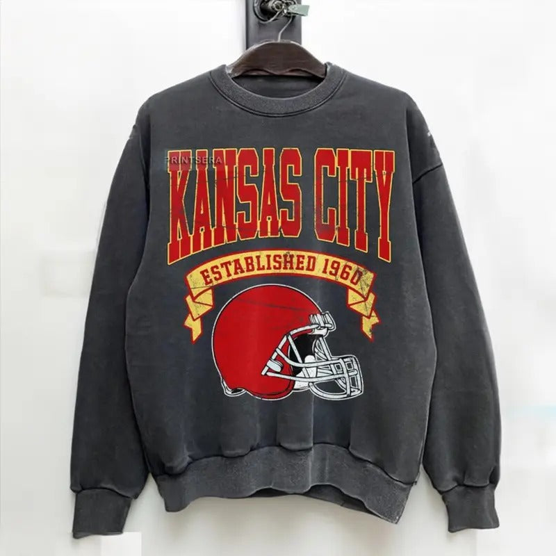 Kansas City Football Vintage Sweatshirt, Unisex Classic Fit