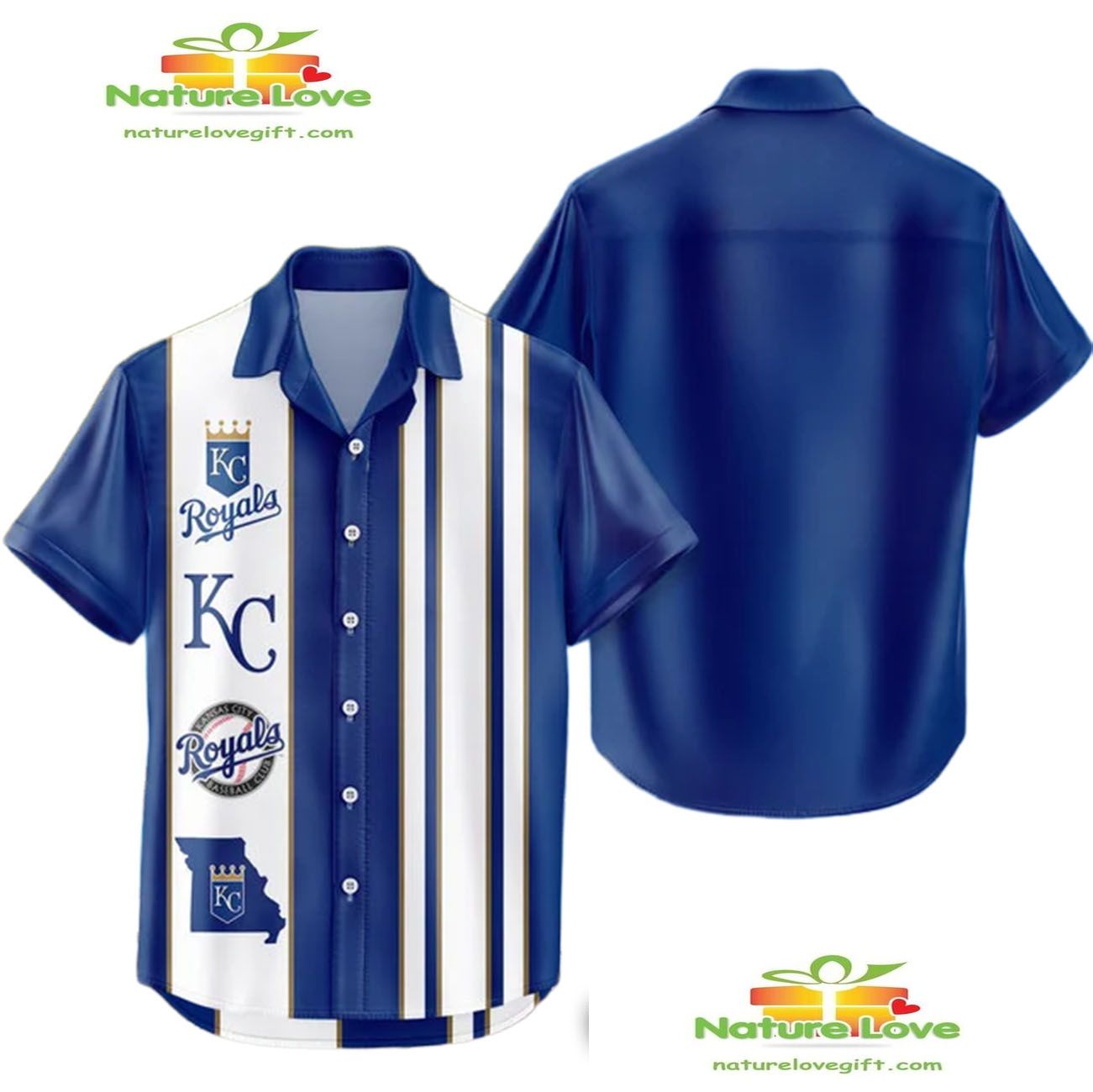 Kansas City Royals Hawaiian Shirt Classic Color Contrast Aloha Shirt