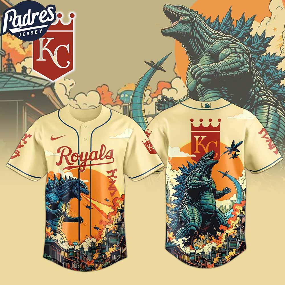Kansas City Royals MLB Godzilla 2025 Baseball Jersey - Padres Jersey Oasis: Elevate Your Baseball Style Game