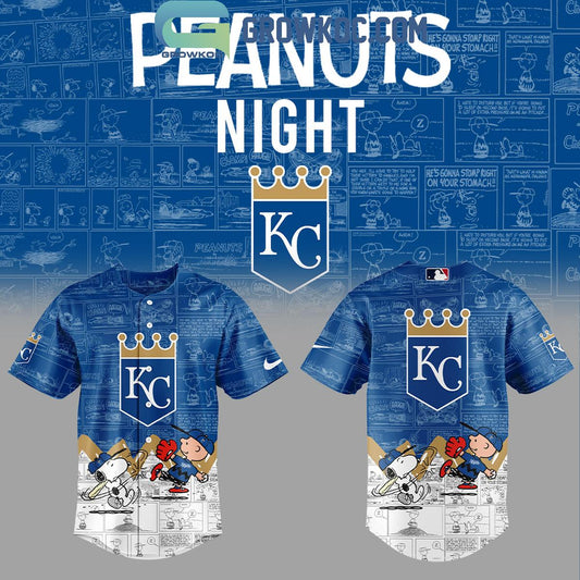 Kansas City Royals Peanuts 75th Anniversary Baseball Jersey