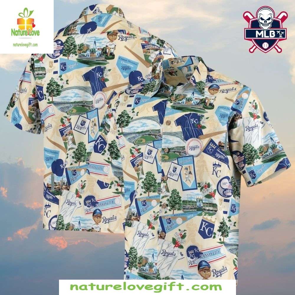Kansas City Royals Hawaiian Shirt Stylish Baseball Scenic Postcard Apparel