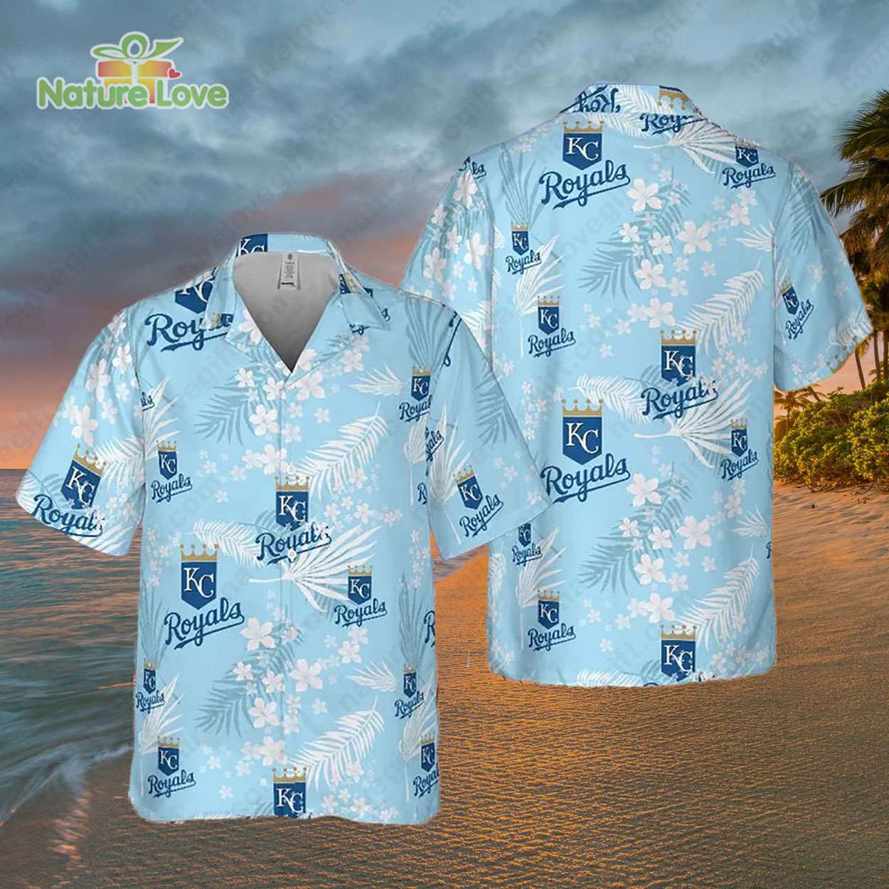 Kansas City Royals Tropical Floral MLB Blue Hawaiian Shirt