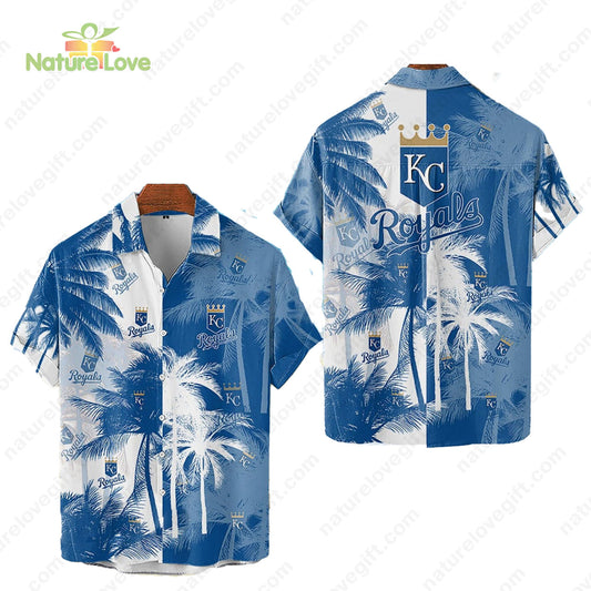 Kansas City Royals Tropical Palm Trees MLB Hawaiian Shirt