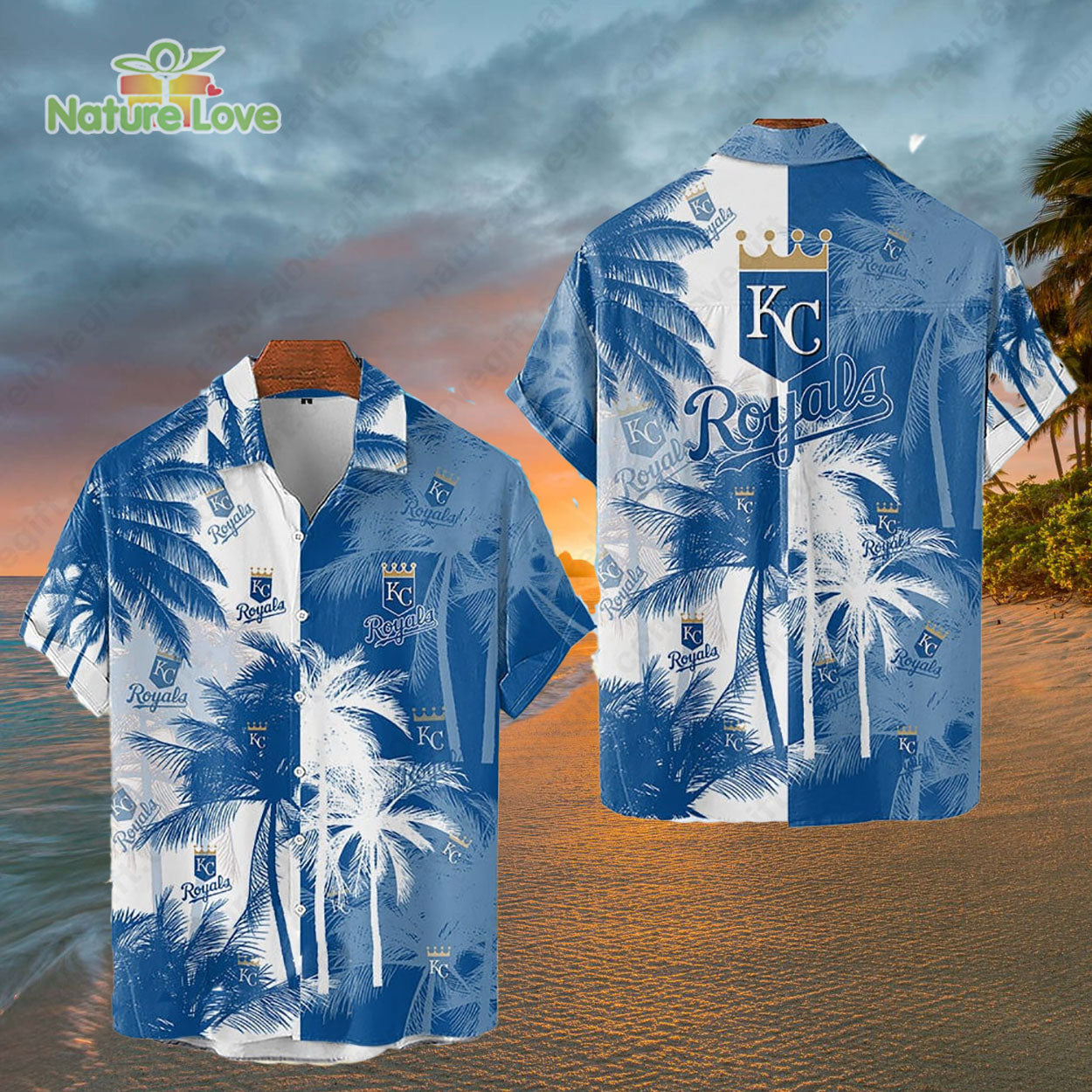 Kansas City Royals Tropical Palm Trees MLB Hawaiian Shirt