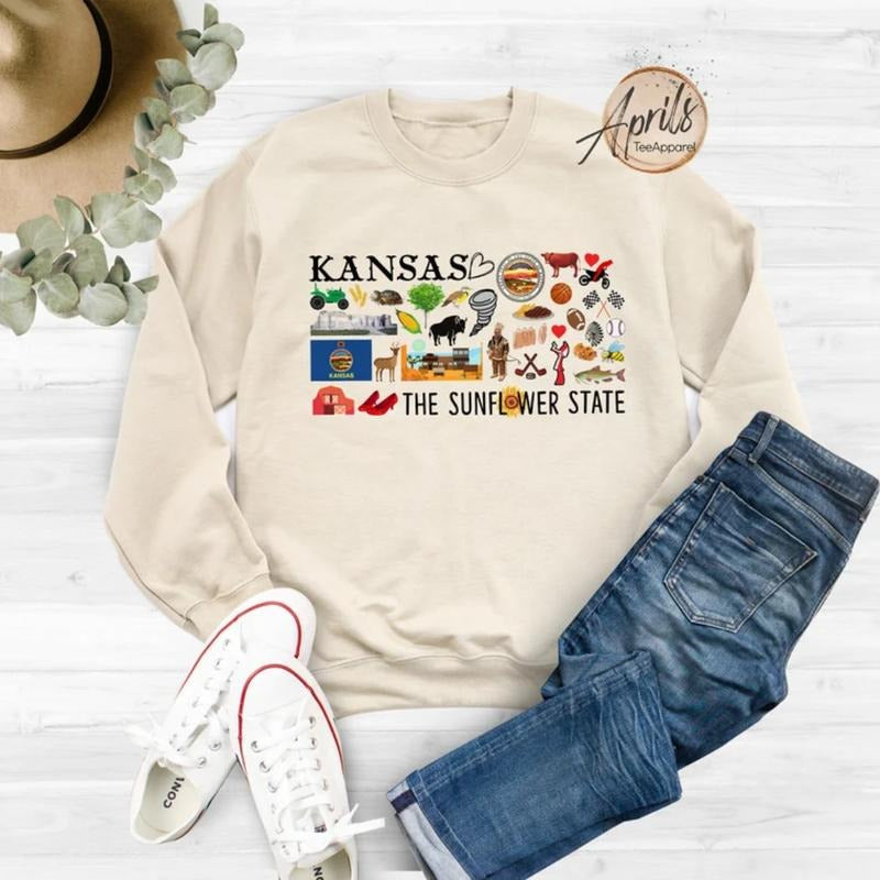 Kansas Sweatshirt, Kansas Hoodie, State Shirt Classic Fashion