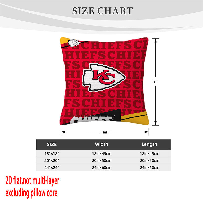 Kansas City Chiefs Pillow Case Chiefs Pillow Cover ( Without Pillow Insert ) Style 61