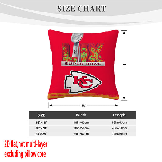Kansas City Chiefs Pillow Case Chiefs Pillow Cover ( Without Pillow Insert ) Style 70