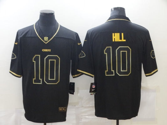 Kansas City Chiefs #10 Tyreek Hill Black Retro Gold 101