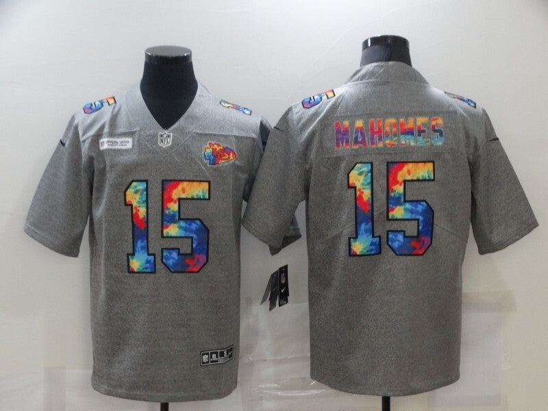 Kansas City Chiefs #15 Patrick Mahomes II Hemp Gray Rainbow 989