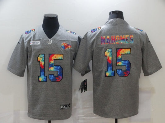 Kansas City Chiefs #15 Patrick Mahomes II Hemp Gray Rainbow 989