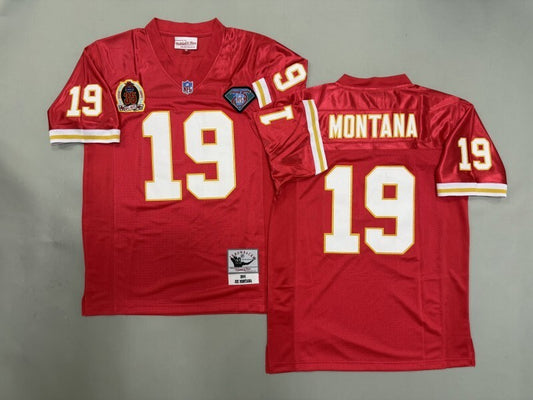 Kansas City Chiefs #19 Joe Montana Kansas City Chiefs Style 2