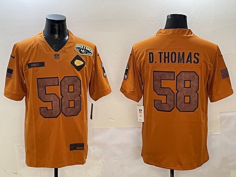 Kansas City Chiefs #58 Derrick Thomas Chiefs Salute Style 1