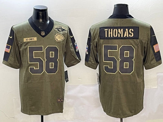 Kansas City Chiefs #58 Derrick Thomas Chiefs Salute Style 2