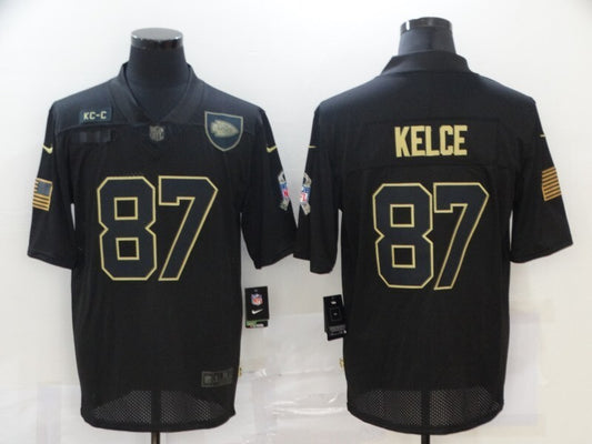 Kansas City Chiefs #87 Travis Kelce 20 New Black Salute 511