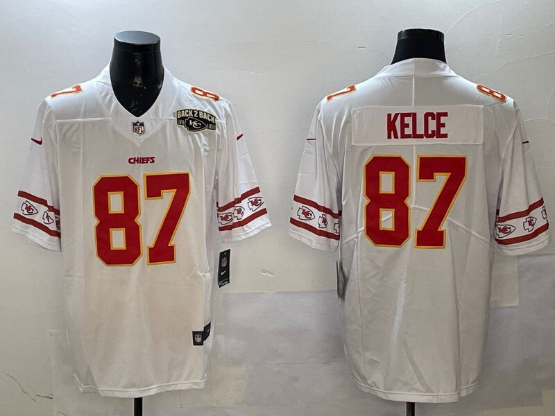 Kansas City Chiefs #87 Travis Kelce Long Sleeve Logo Adult Style 3