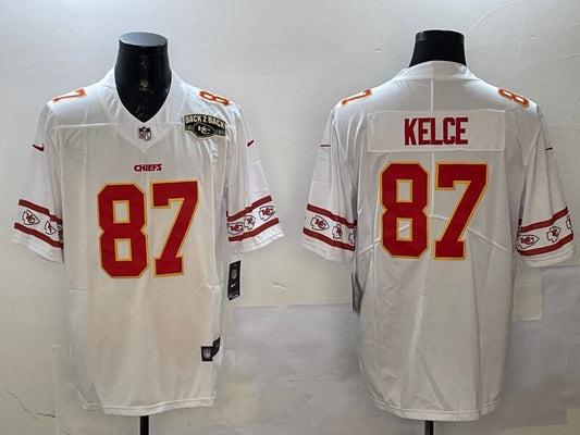 Kansas City Chiefs #87 Travis Kelce Long Sleeve Logo Adult Style 3