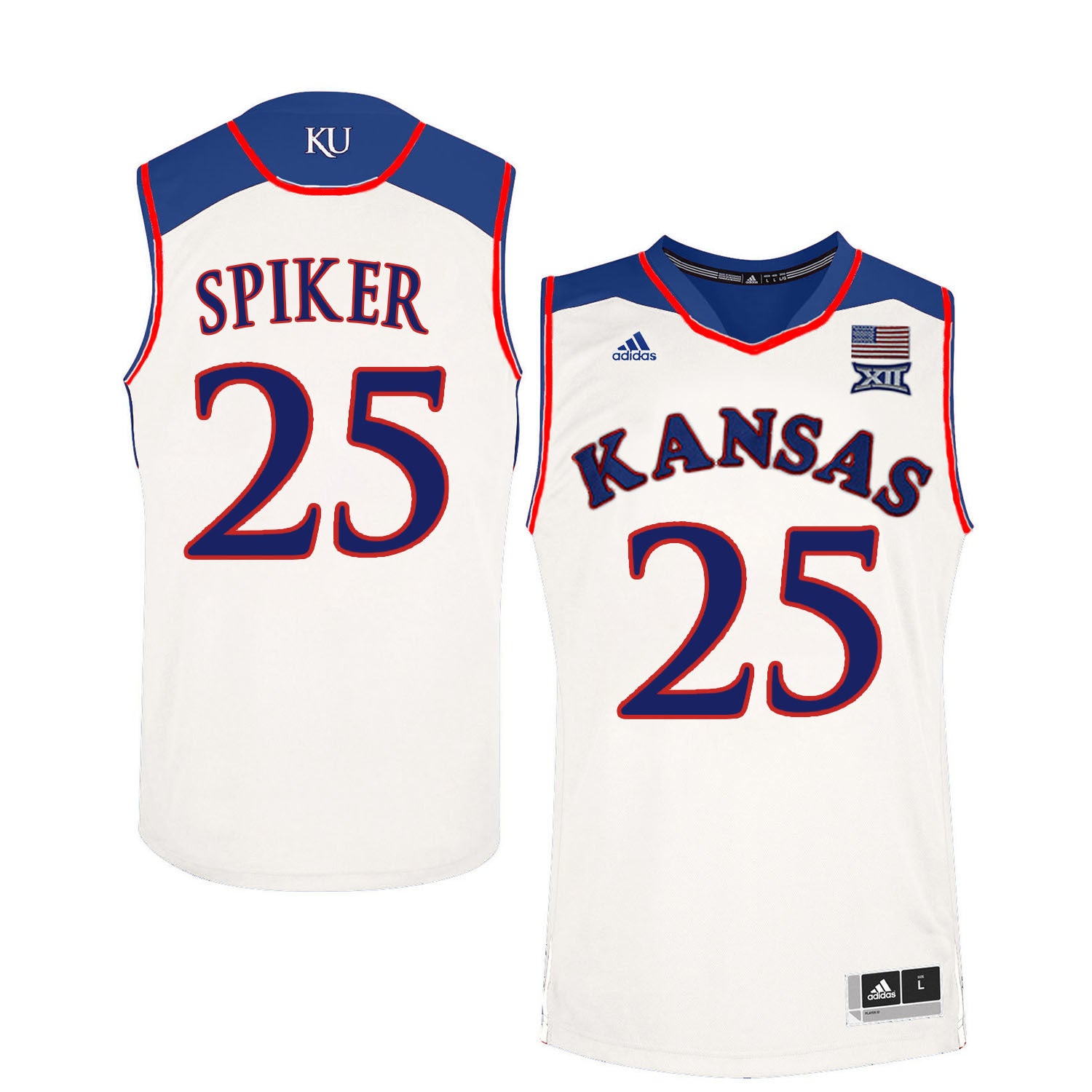 Kansas Jayhawks SPIKER 25 White