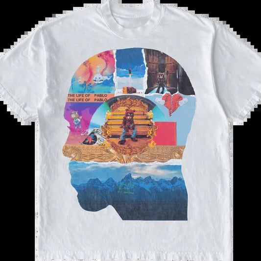 Kanye Head Album T-Shirt Graphic Vintage Tee 100% Cotton For Men For Women Menswear Soft