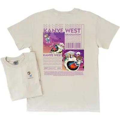 Kanyeee 2 sides Graduation T-Shirt, Unisex T-Shirt, For Women, For Men, Gifts Fabric Menswear Top Hoodie, Sweatshirt