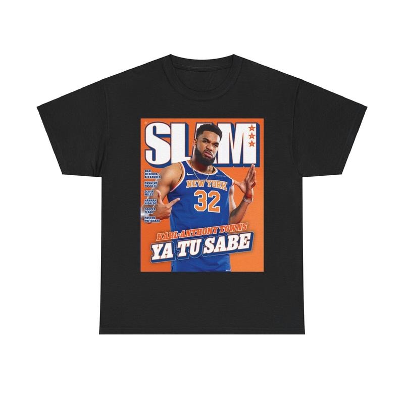 Karl Anthony Towns New York Slam Cover Tee T-Shirt, 100% Cotton Unisex T-Shirt, Gift For Fan Hoodie, Sweatshirt